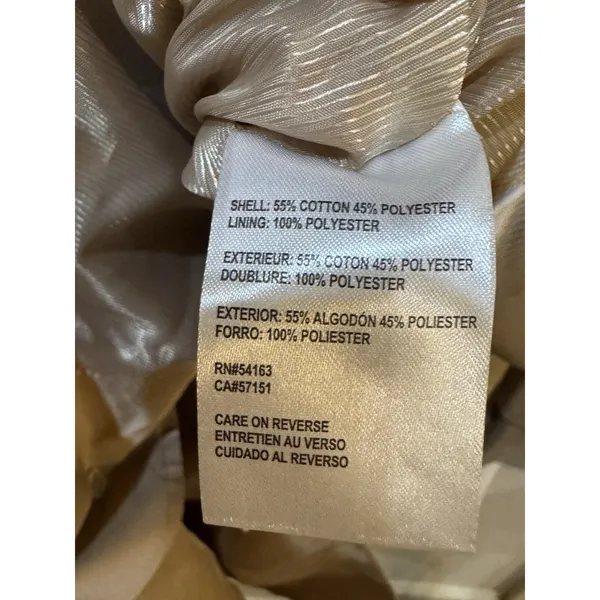 Calvin Klein Water Resistant A-Line Trench Coat Tan Size Small Hooded - Image 12