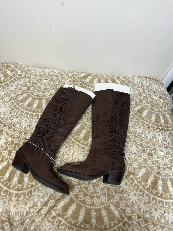 Universal Threads Brown Over-the-Knee Fringe Boots - Image 11