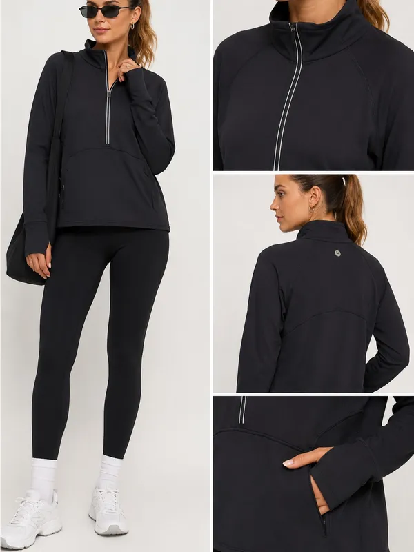 90 Degrees by Reflex | EUC Black Half-Zip Active Pullover (size M) - Image 2