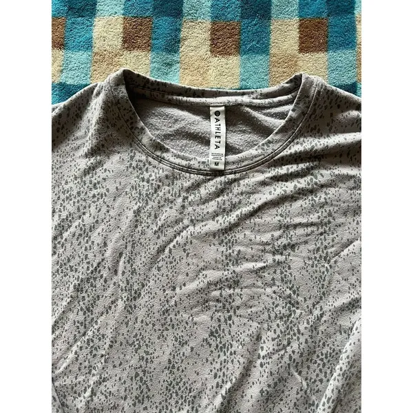 Athleta Long Sleeve Shirt Womens Sz Medium Gray Heathered Rayon Blend‎ Sweater - Image 4