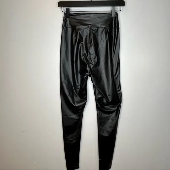 Offline by Aerie Womens M Real Luxe Black Hi-Rise Faux Leather‎ Leggings Stretch - Image 4