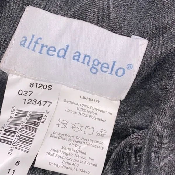Alfred Angelo size 6 black strapless sequin dress - Image 3