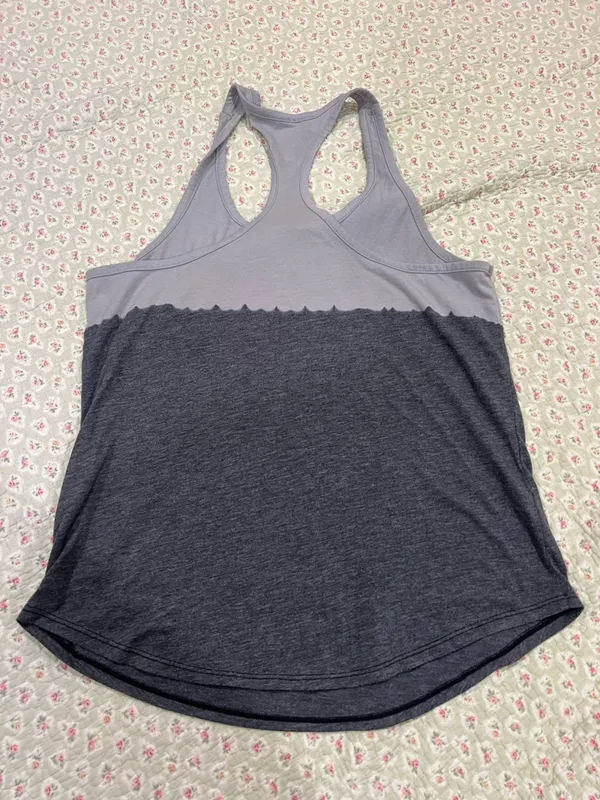 Nike Two-Tone Racerback Tank - Light Gray & Charcoal - Image 2