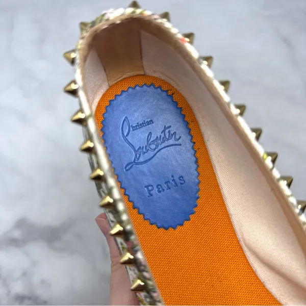 Christian Louboutin Loubi Jungle Ares Spike Studded Flat Espadrille Shoes 41 - Image 11