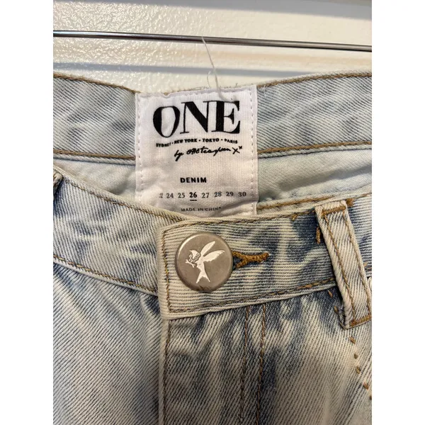 NWT One Teaspoon Sz 26 Blue Ash Eagles Slouchy Low Waist Dropped Crotch Jeans - Image 2