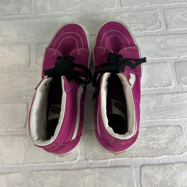 Vans Sk8-Hi Top Sneakers Pink Womens 9 Mens 7.5 Canvas Suede Lace Up Shoes 40EU‎ - Image 4