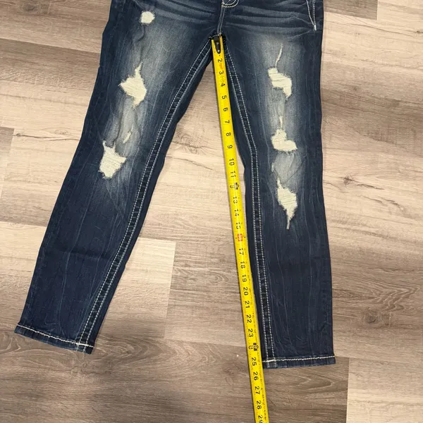 Miss Me Jeans Womens Curvy Ankle Skinny Distressed Flap Pockets Size 26 - Image 4