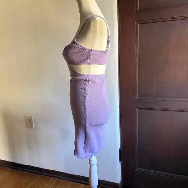 White Fox Boutique Lilac Unreal Mini Dress with Cutouts | Small BNWT - Image 3