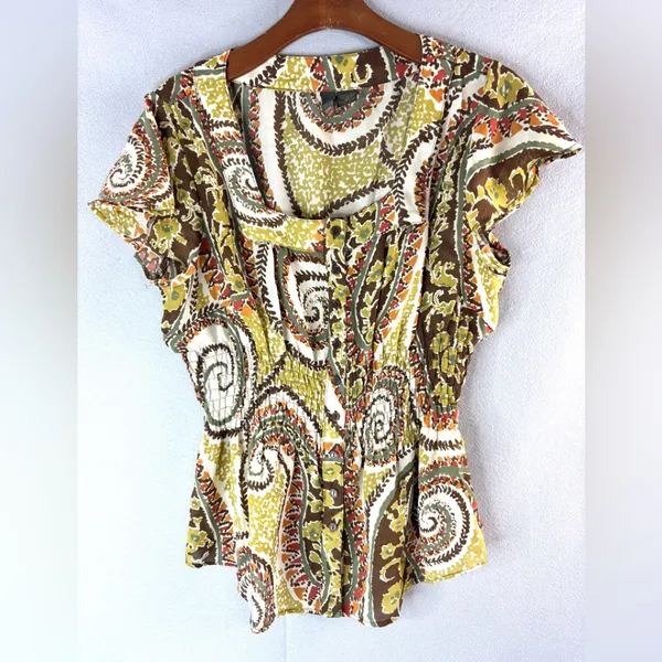Sere Nade XL Workwear Paisley Women's Button Down Front Blouse Top - Image 8