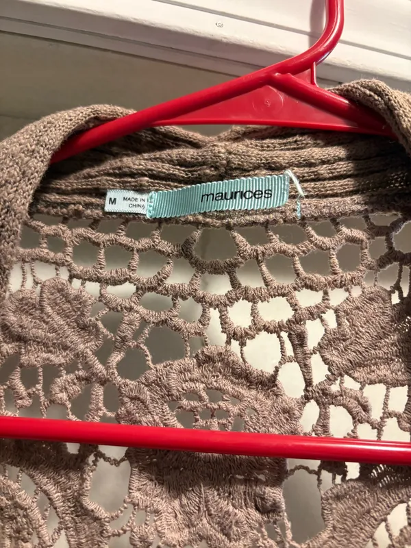 Maurice’s tan crochet lace cotton sweater vest, Medium - Image 3