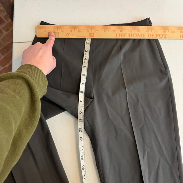 Emporio Armani‎ Vintage Green Wide Leg Wool Dress Pants Size 38 US size 2 office - Image 7