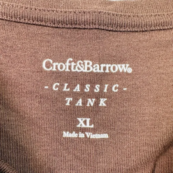 Croft & Barrow Classic Tank Chocolate Brown 100% Cotton Sleeveless Top XL - Image 3