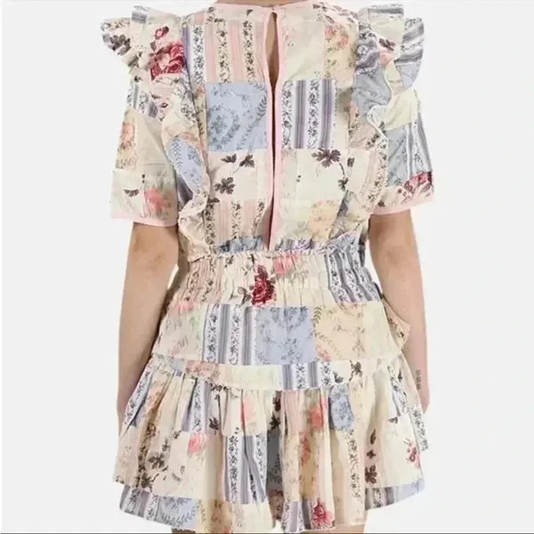 NWT LoveShackFancy Love Shack Fancy Natasha Mini Dress Patchwork S-FIRM PRICE - Image 5