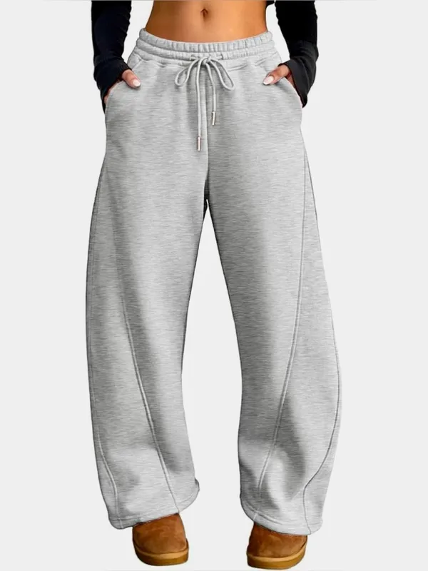 Elleven Light Heather Grey Barrel Leg Sweatpants, Size M - Image 3
