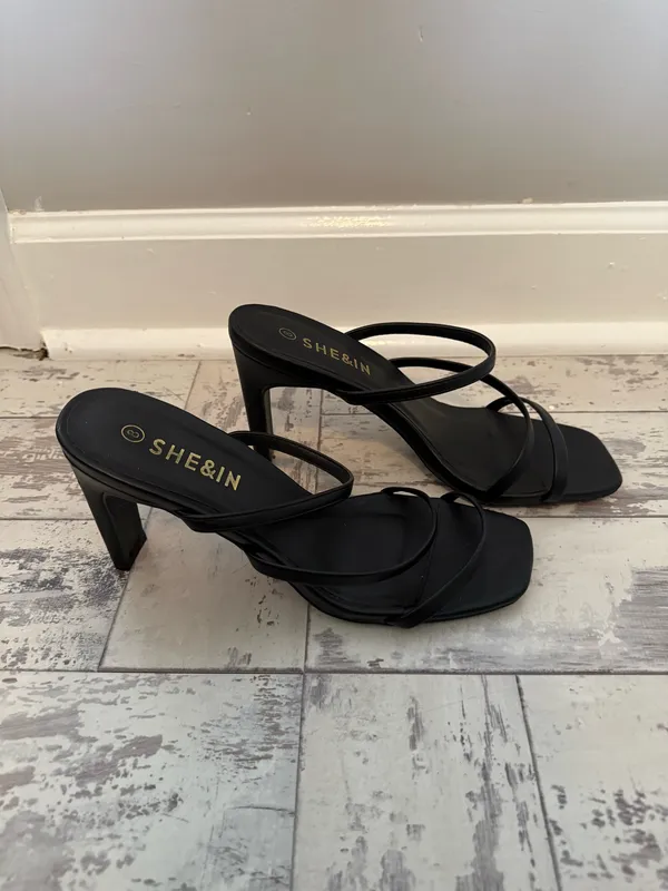 Shein Strappy Heels Black - Image 2