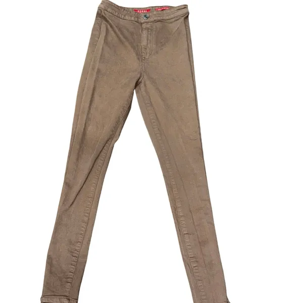 GUESS Ultra High Rise Cropped Skinny Pants Women’s Size 27 Taupe Brown Stretch - Image 2