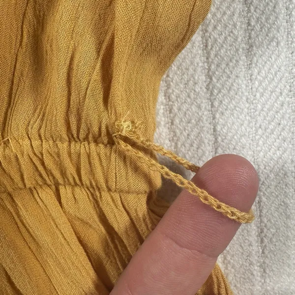 American Eagle Jumpsuit Small Yellow Embroidered Halter Wide Leg Boho Summer - Image 7