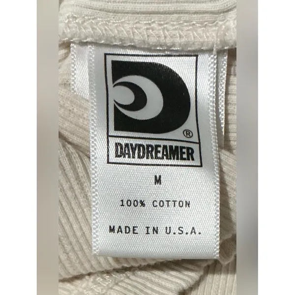 Daydreamer ELTON JOHN FLORAL POINTELLE Ribbed LONG‎ SLEEVE Crop Top M - Image 6