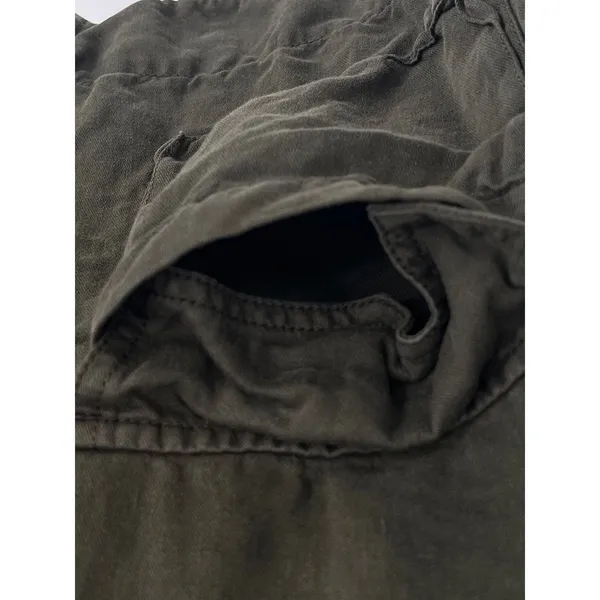 LOFT Utility Jacket Womens XL Olive Green Cotton Linen Cropped Cargo ‎ Military - Image 9