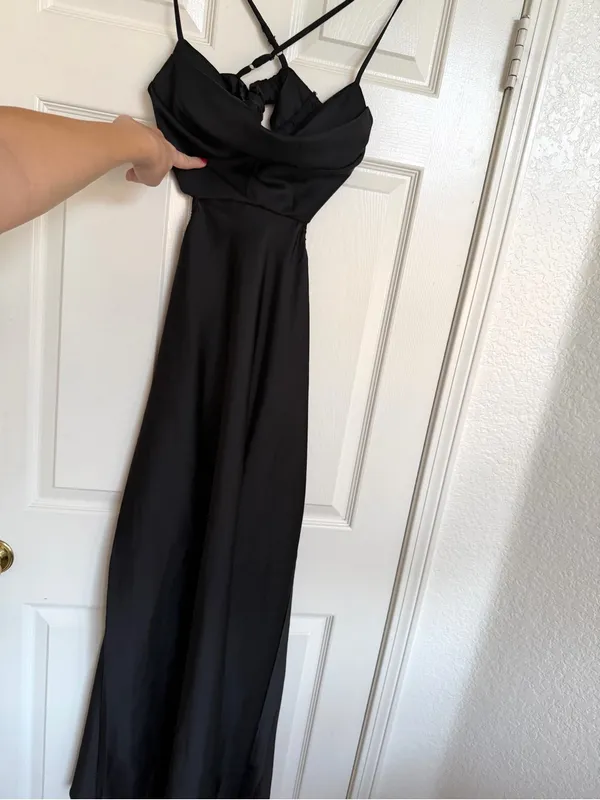 Mable Black Cutout Open Back Maxi Dress Size L Size L - Image 3