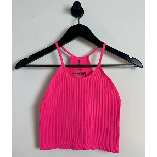 FREE PEOPLE Movement Happiness Runs Crop Tank in Hot Pink X-Small/Small - Image 2