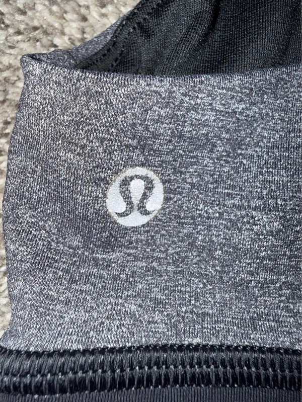 Lululemon Invigorate Bra Heathered Black Grey Mesh Back - Image 3