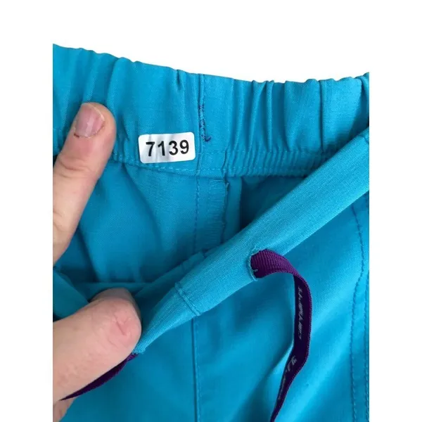 Carhartt Unisex Blue Cargo Pants Size L 100% Cotton Relaxed Fit Elastic Waist - Image 3