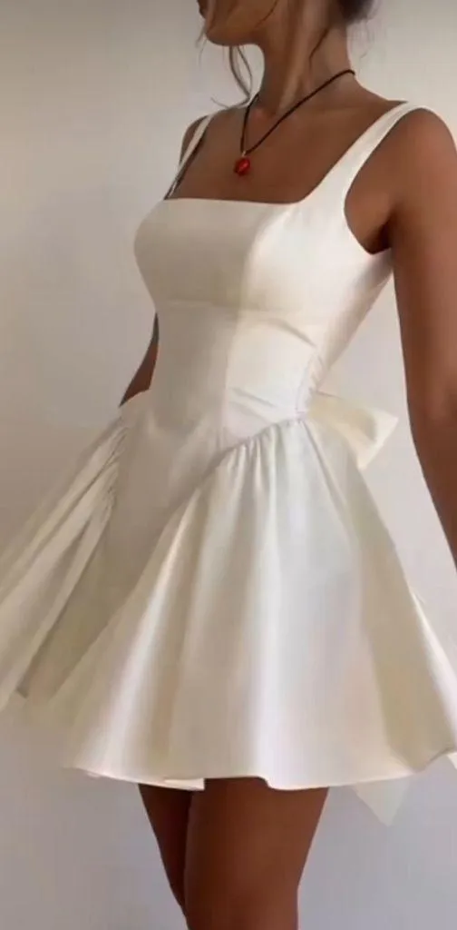 HOUSE OF CB 'Florianne' Ivory Bow Mini Dress size S - Image 2