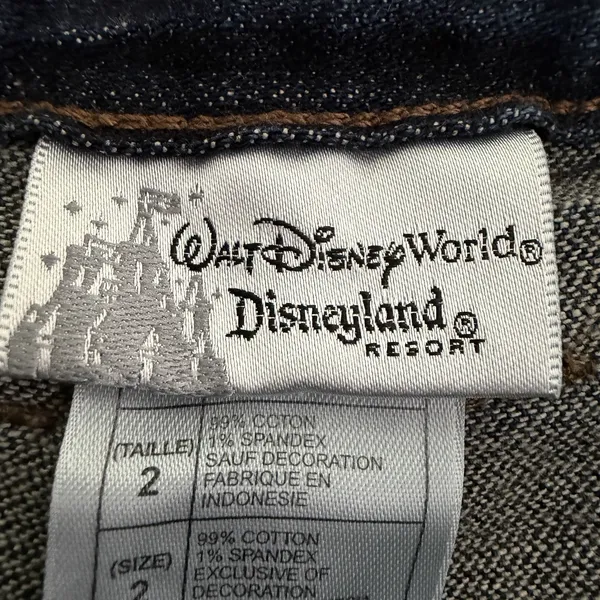 Disney World Resort Mickey Mouse Pocket Embroidered‎ Bootcut Jeans Size 2 Blue - Image 9