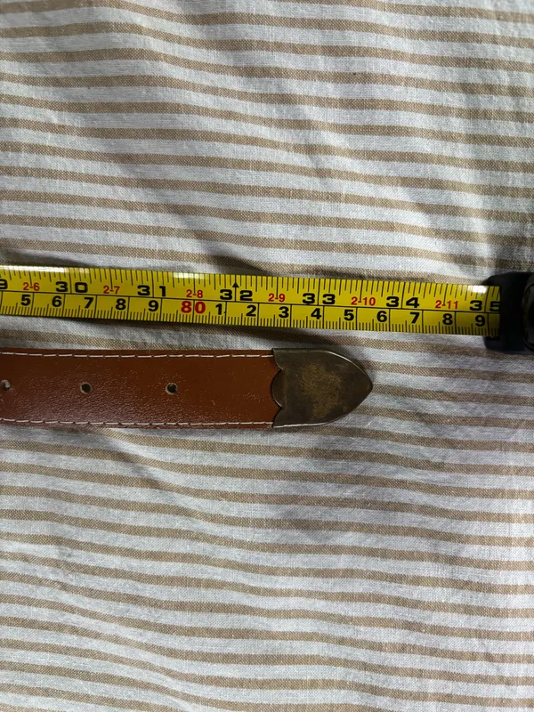 Western Brown Leather Belt - Image 3