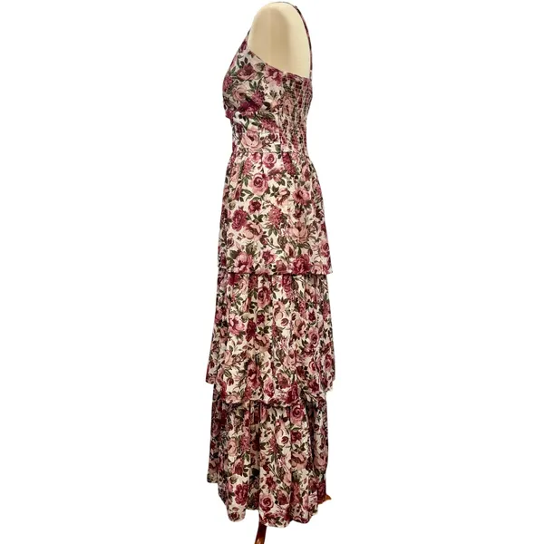 Altar'd State Jordan Floral Tiered Maxi Dress Boho Cottagecore Wedding Guest M - Image 4