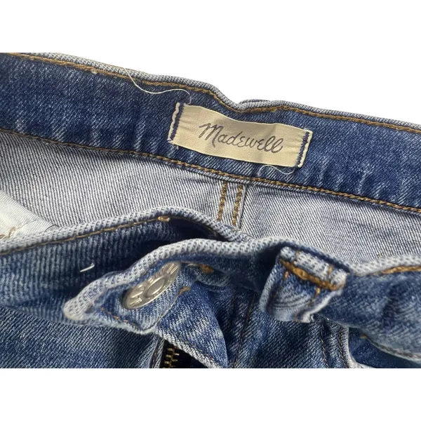 Madewell Slim Wide Leg Crop Jeans Womens 28 High Rise Raw Hem Medium Wash - Image 4