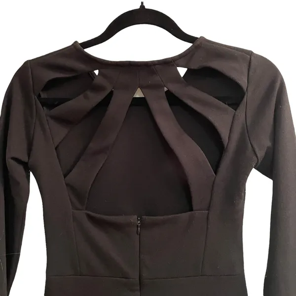Parker Mariel Black Mini Dress Open Back Bodycon - Image 5
