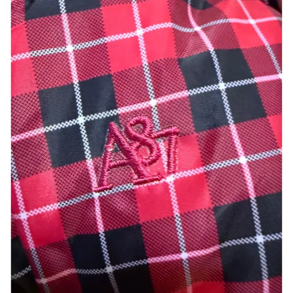 Aeropostale‎ Puffer Vest Women Small Pink Black Plaid Zip Snap Fleece Lined - Image 4