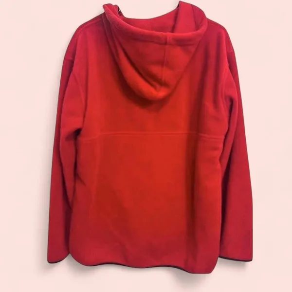 Women’s Y2K Lauren Ralph Lauren 1/4 Zip Fleece Hoodie Red Medium - Image 7