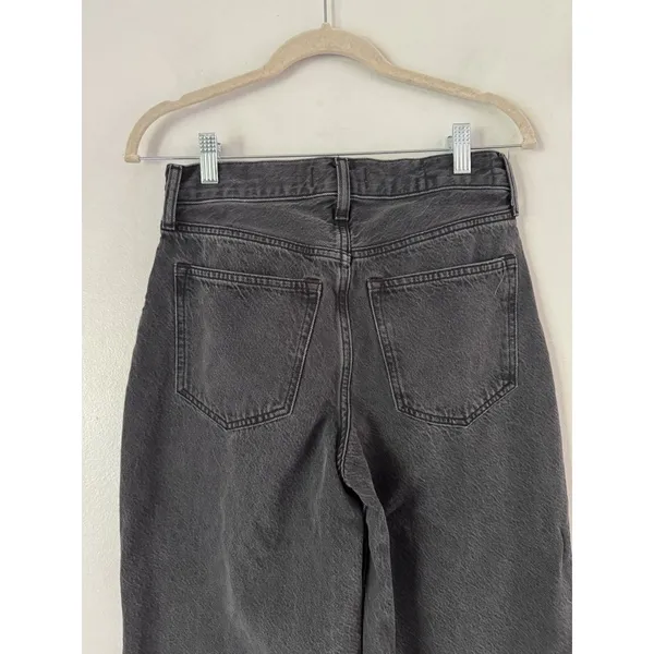 Abercrombie & Fitch High Rise Wide Leg Women's Jeans Size 26 Short Washed Black - Image 5