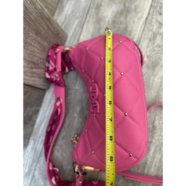 Juicy Couture Pink Quilted Shoulder Bag with Charm & Scarf - Image 8