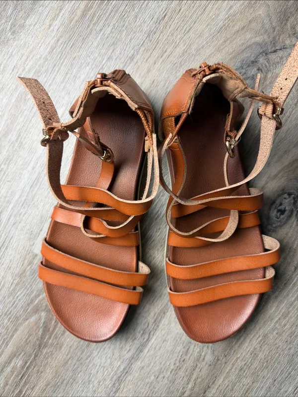 Torrid Tan Strappy Gladiator Sandals Size 9.5 Wide - Image 7