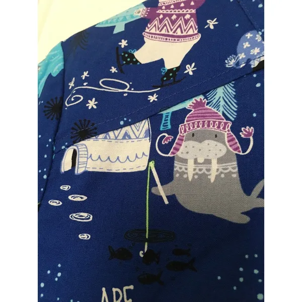 Scrubstar Women's Snow Trees Theme Scrub Top Nurse Medical 1pc Size Medium - Image 6