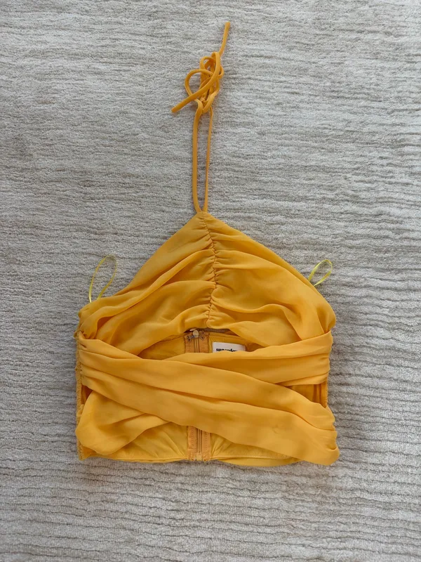 superdown Yellow Halter Top - Image 2