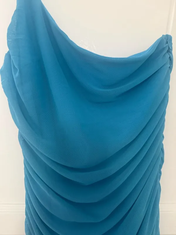 Princess Polly Jocasta Teal One-Shoulder Ruched Mini Dress Bodycon - Image 10