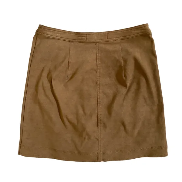 Abercrombie & Fitch Womens Camel Brown Faux Suede Button‎ Front Mini Skirt Small - Image 10