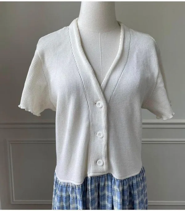 Vintage 80s 90s Barbara Lesser Maxi Dress Cottagecore Thermal Seersucker Cabinco - Image 3