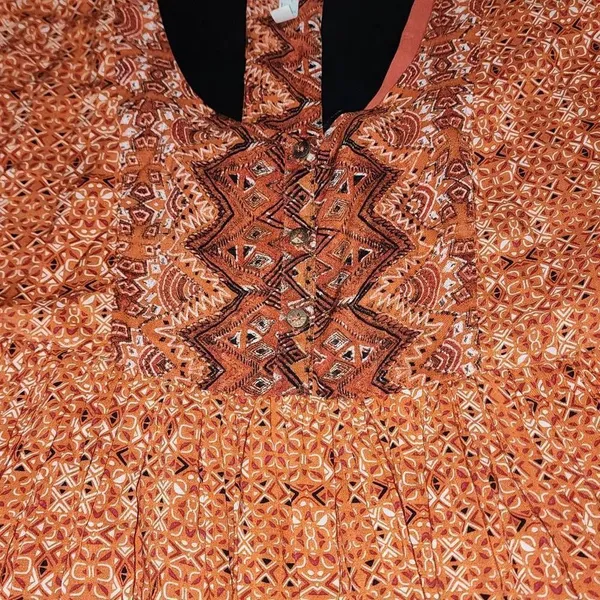 Free People Womens Orange‎ Sundown Open Back Babydoll Dress Medium - Image 3