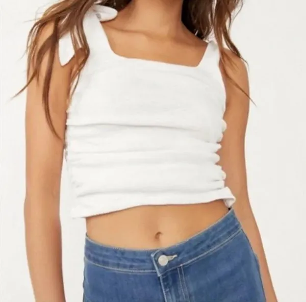 NWOT Boulevard Top in white, 16” p2p lots of stretch size Large - Image 3