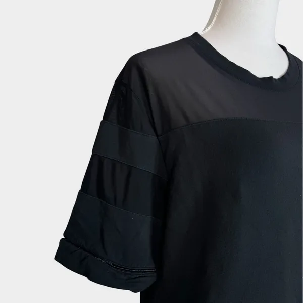 Alo Yoga Mellow Short Sleeve Top No Size Black Mesh Boxy Athleisure Workout Gym - Image 3