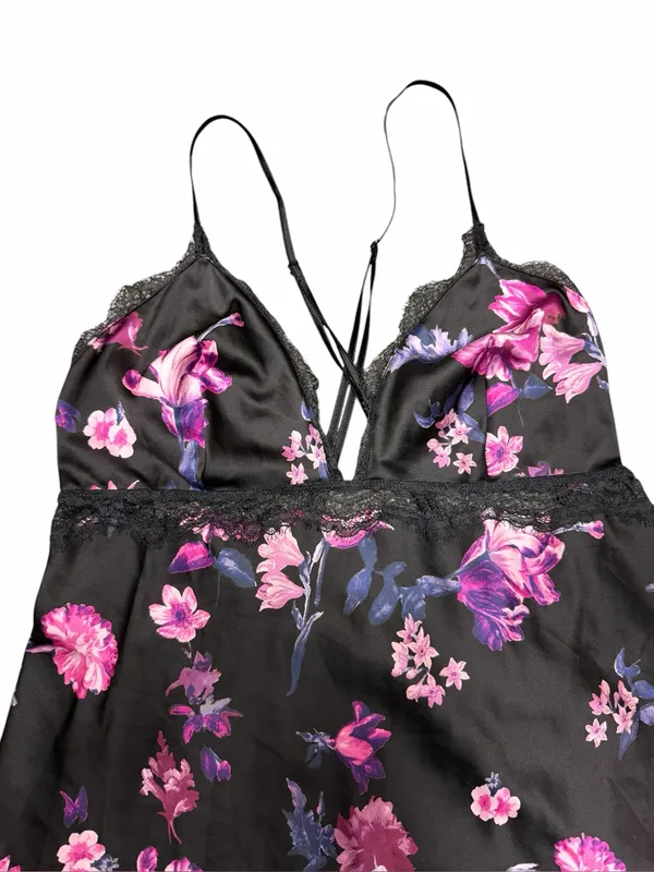 Victoria’s Secret Floral Satin Slip Chemise XL Lace Babydoll Lingerie Dress - Image 6