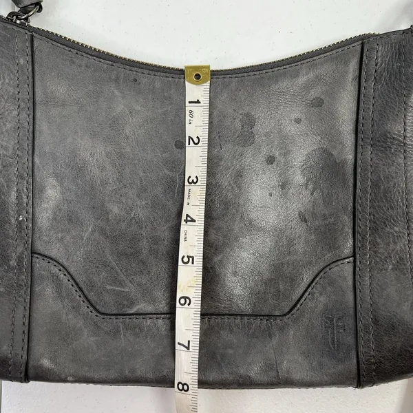 Frye Melissa Leather Crossbody Bag‎ Adjustable Strap Zip Antique Metal Hardware - Image 14