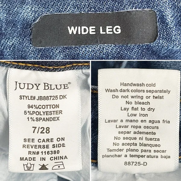 Judy Blue Cargo Wide Leg Jeans Size 7 | 28 High Rise Dark Wash Utility Denim - Image 12