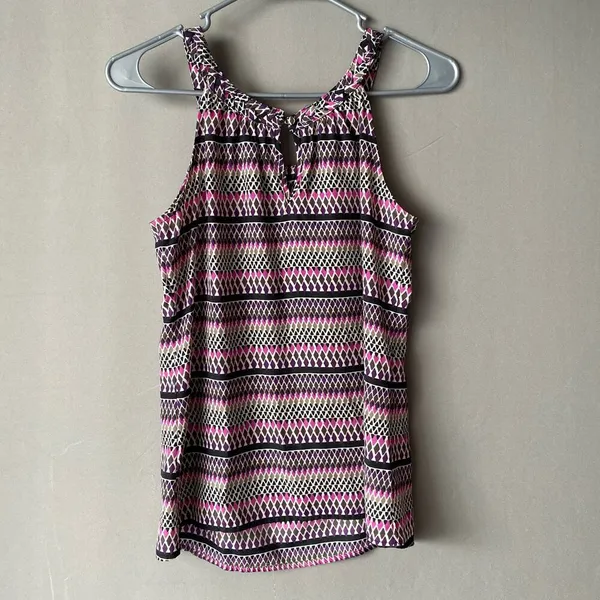 Banana Republic sz XS‎ purple halter ruffle career blouse - Image 6